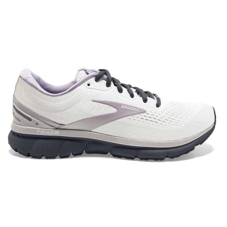 Brooks Trace Adaptive Road Running Shoes - Women's - White/Grey/Ombre Blue (37495-YABN)